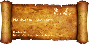 Manheim Leonárd névjegykártya