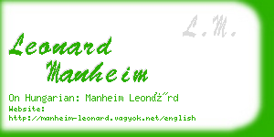 leonard manheim business card